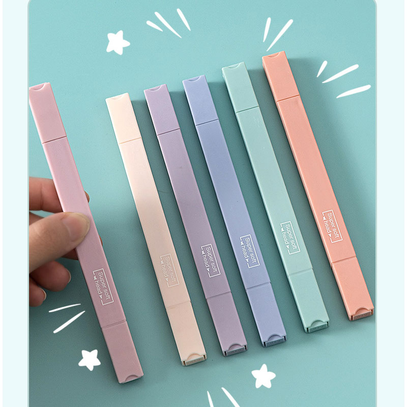 6 PCS 양면 형광펜 세트 Kawaii 컬러 만화 마 - Pastel Highlighter Set Double Ended 리뷰 및 가격